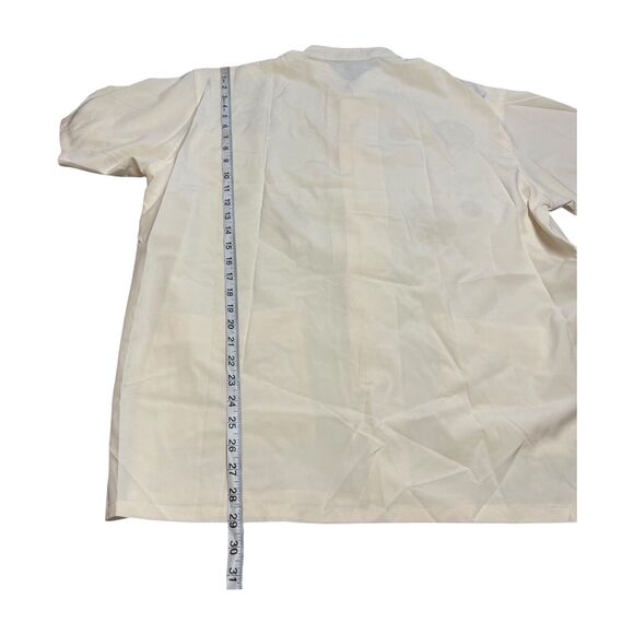 Yibo Tengfei Tang Shirt Men's 43 Regular Beige Short Sleeve Classic Formal - Picture 7 of 8